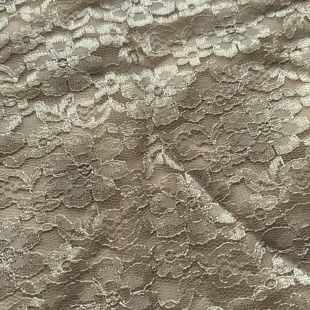 🥂BEAUTIFUL CHAMPAGNE/NUDE COLORED LACE FABRIC! - Picture 4 of 6